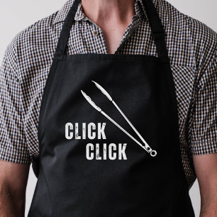 Tablier Cliquez sur Funny Minimal Black Barbeque Tongs