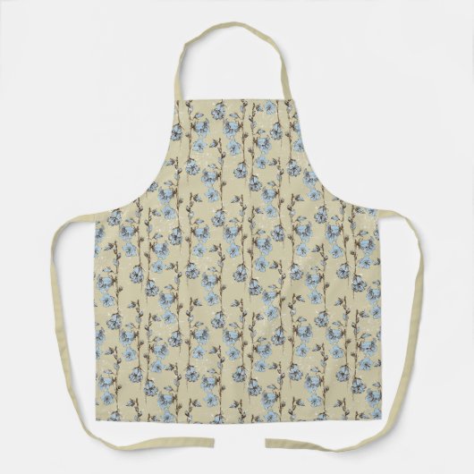 Tablier Cloches bleues de style rétro (Recto)