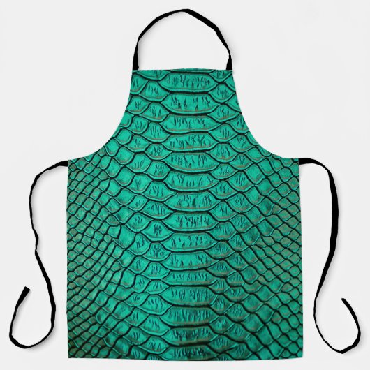 Tablier Closeup de peau de serpent de luxe vert (Recto)
