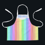 Tablier Cloud arc-en-ciel personnalisé coloré<br><div class="desc">Rayures arc-en-ciel et tablier pour enfants personnalisées.</div>