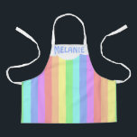 Tablier Cloud arc-en-ciel personnalisé coloré<br><div class="desc">Rayures arc-en-ciel et tablier pour enfants personnalisées.</div>