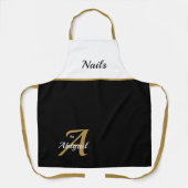 Tablier Clous noirs et blancs par nom Personnalisé (Recto)