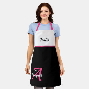 Tablier Clous Roses, Noirs Et Blancs Par "Votre Nom" Apron