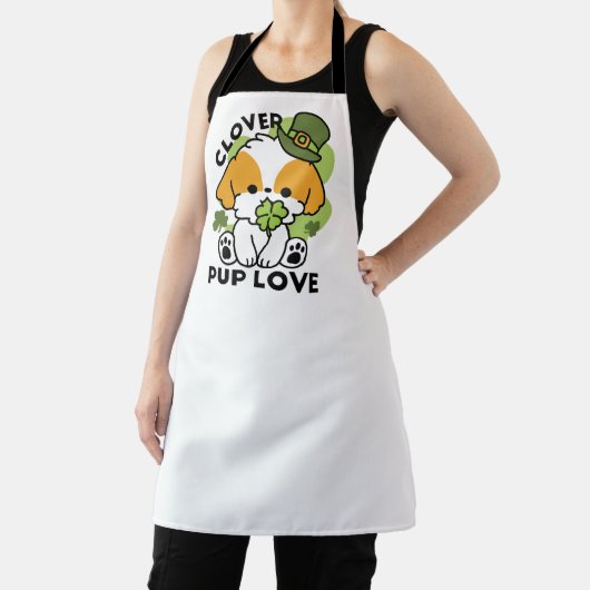Tablier Clover Pup Love - St. Patrick's Day Chien Design (Insitu)