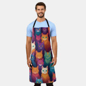 Tablier Clowder de chats colorés (Porté)