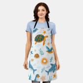 Tablier Coastal Summer All-Over Print Apron Gift (Porté)