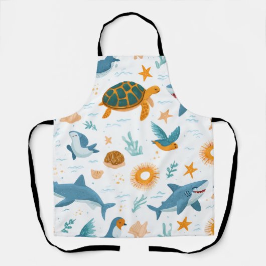 Tablier Coastal Summer All-Over Print Apron Gift (Recto)