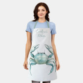 Tablier Coastal Watercolor Crab Personalized (Porté)