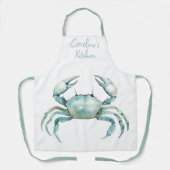 Tablier Coastal Watercolor Crab Personalized (Recto)