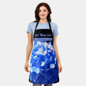 Tablier Cobalt bleu floral élégant bleu hydrangées (Porté)
