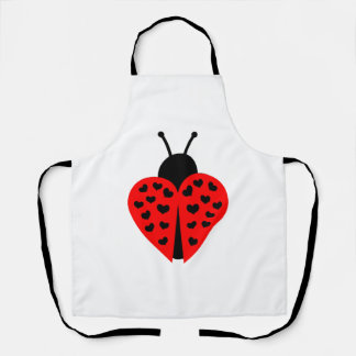 Tablier coccinelle aux coeurs
