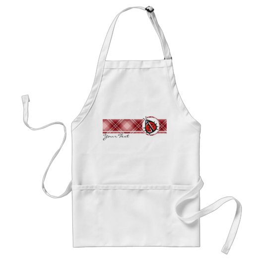 Tablier Coccinelle mignonne de plaid rouge (Devant)