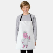 Tablier Cochon comme cuisinier avec casquette chef (Porté)