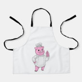 Tablier Cochon comme cuisinier avec casquette chef (Recto)