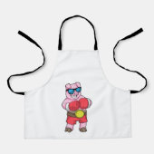 Tablier Cochon en boîte avec gants de boxe (Recto)