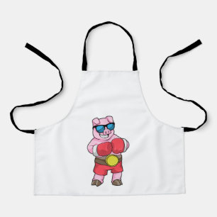 Tablier Cochon en boîte avec gants de boxe