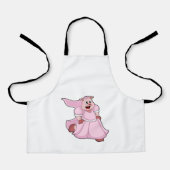 Tablier Cochon en mariée avec robe Mariage (Recto)