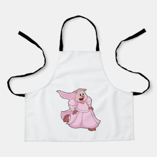 Tablier Cochon en mariée avec robe Mariage