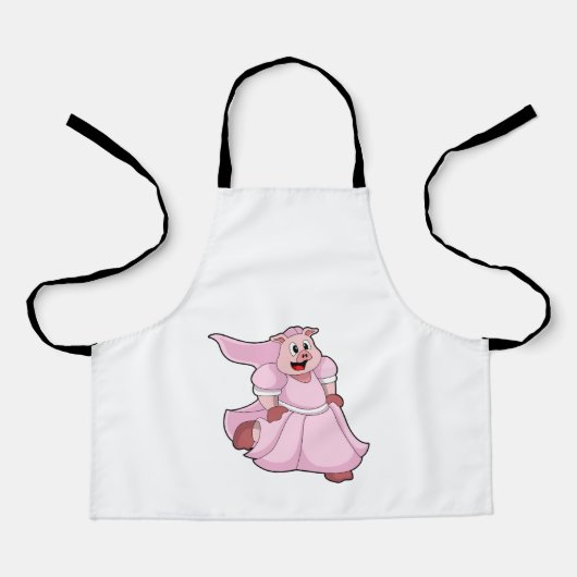 Tablier Cochon en mariée avec robe Mariage (Recto)