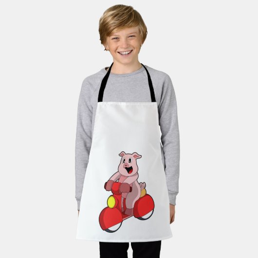 Tablier Cochon en vélo avec Scooter (Porté)