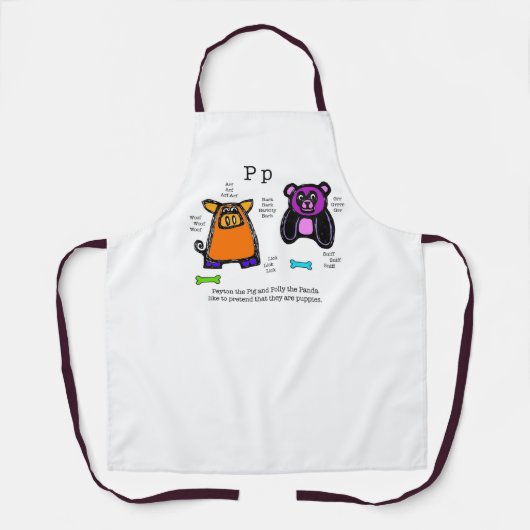 Tablier Cochon et panda (Recto)