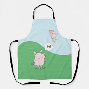 Tablier Cochon Flottant mignon Dit Bonjour