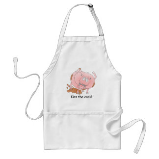 Tablier Cochon rose KISS THE COOK