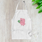 Tablier Cochon rose riche