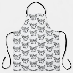 Tablier Cochon tribal noir et blanc