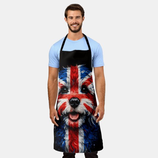 Tablier Cockapoo Apron Union Jack British Dog Gift (Porté)