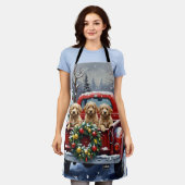 Tablier Cockapoo Christmas Red Truck Holiday (Porté)