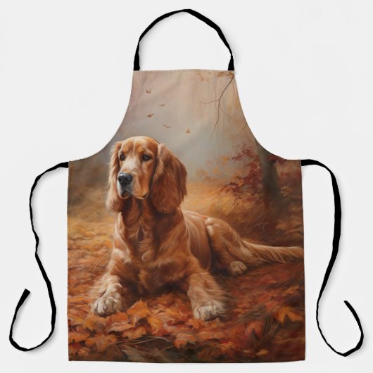 Tablier Cocker Spaniel à l'automne Feuilles automne Inspir (Recto)