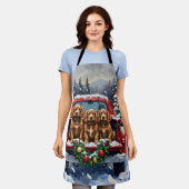 Tablier Cocker Spaniel Christmas Red Truck Holiday (Porté)