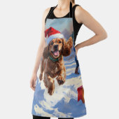 Tablier Cocker Spaniel coule dans la neige avec le Casquet (Insitu)