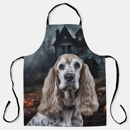 Tablier Cocker Spaniel Halloween effroi (Recto)