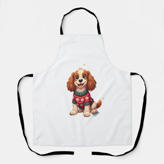 Tablier Cocker Spaniel Lueur de flocon de neige (Recto)