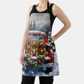 Tablier Cocker Spaniel Noël Camion Rouge Fêtes (Insitu)