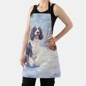 Tablier Cocker Spaniel Snowy Village Christmas Art (Insitu)