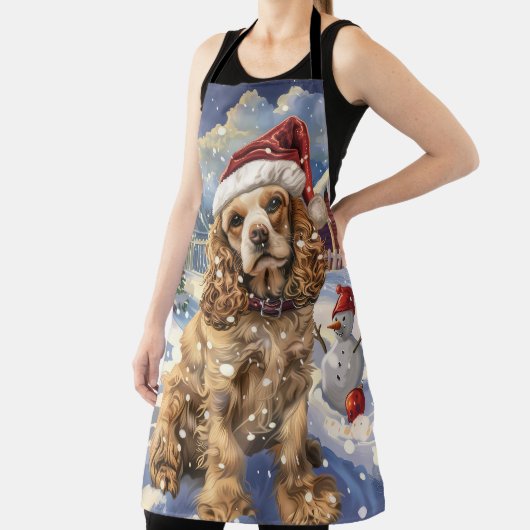 Tablier Cocker Spaniel Winter Wonderland Noël Joie (Insitu)