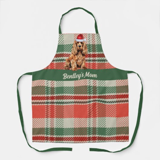 Tablier Cocker Vacances Plaid Spaniel Chien Noël (Recto)