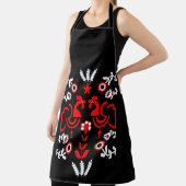 Tablier Cockerel Scandinavian Folk Art (Insitu)