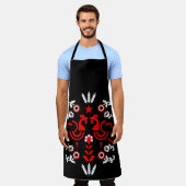 Tablier Cockerel Scandinavian Folk Art (Porté)