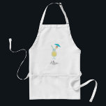 Tablier Cocktail Piña Colada Plage tropicale Personnalisée<br><div class="desc">Cet tablier est orné d'une aquarelle représentant un verre de piña colada. Customisez avec vos informations et changez tout libellé.</div>