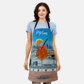 Tablier Cocktail Spritz sur une table avec vue sur Milan (Porté)