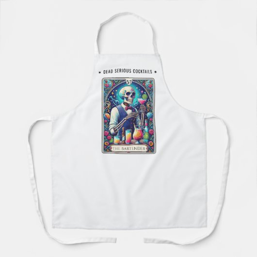 Tablier Cocktails Très Sérieux Barman Tarot (Recto)