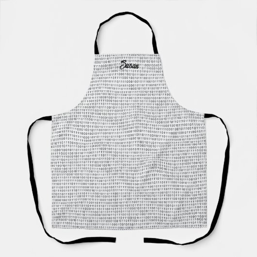 Tablier Code binaire bandes blanches noires (Recto)