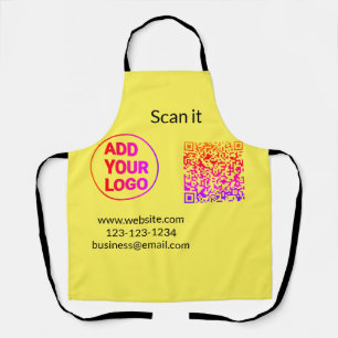 Tablier Code QR minimal simple ajouter logo scanner nom du