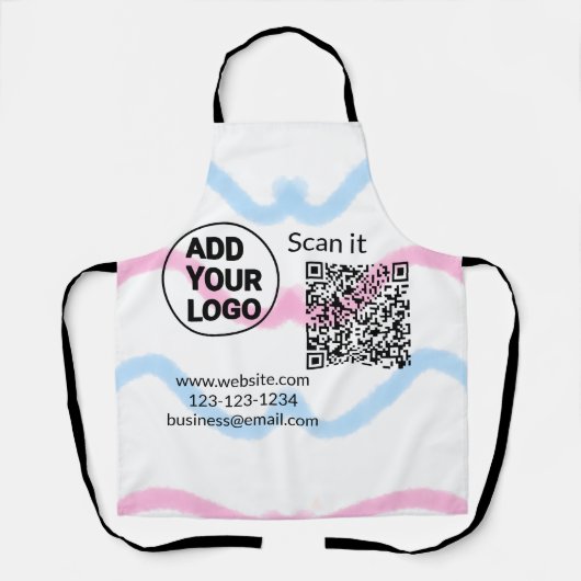 Tablier Code QR simple minimaliste ajouter un logo scanner (Recto)