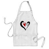 Tablier Coeur Abstrait rouge et noir Romantique moderne (Devant)