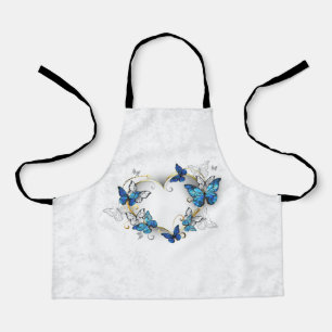 Tablier Coeur bijoux avec papillons Morpho